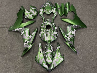 04-06 Vert Foncé Camouflage Yamaha R1 Carénage Moto